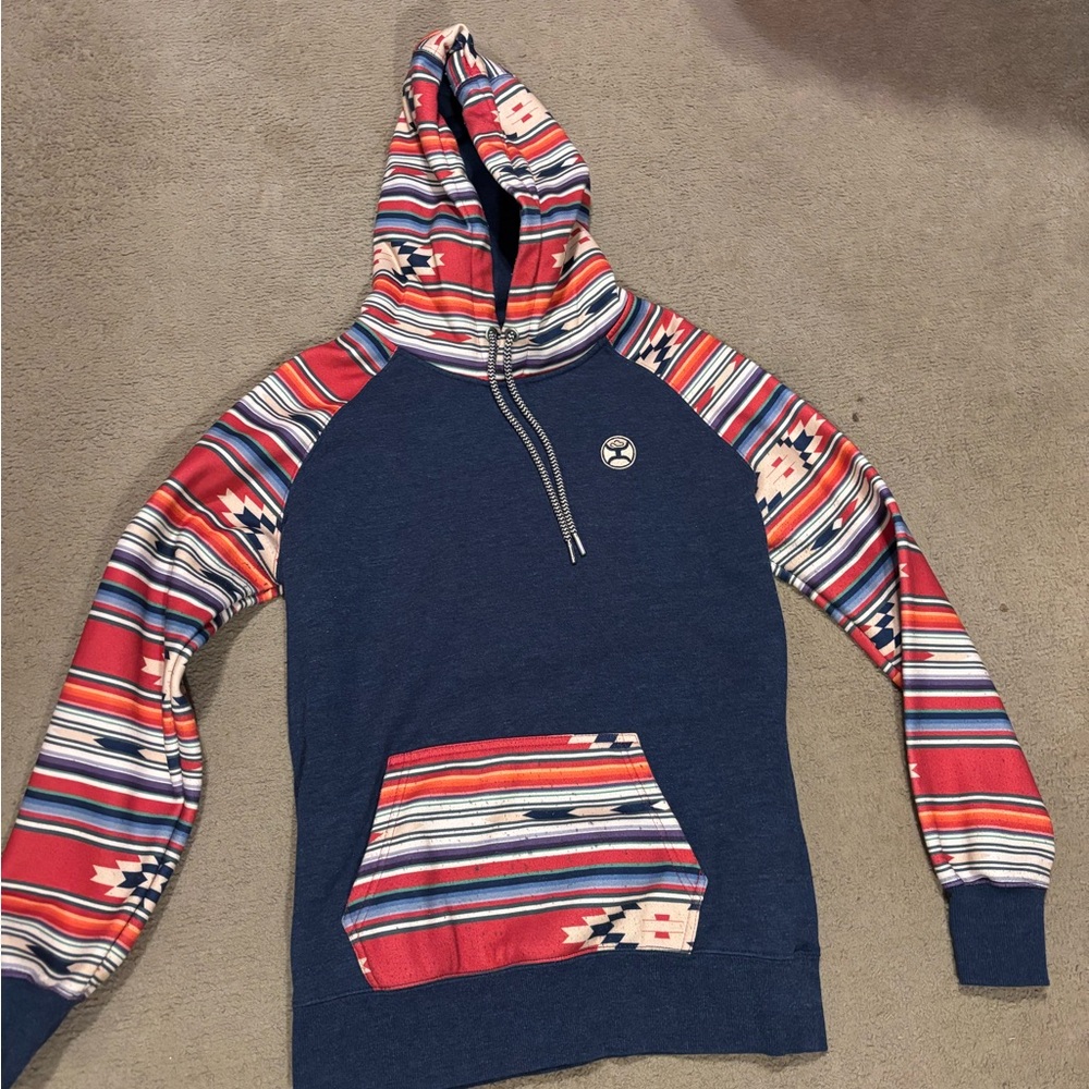 Hooey Men's Navy and Multicolor Patterned Sweater